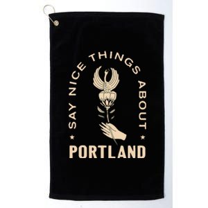 Say Nice Things About Portland Rose Bird Platinum Collection Golf Towel