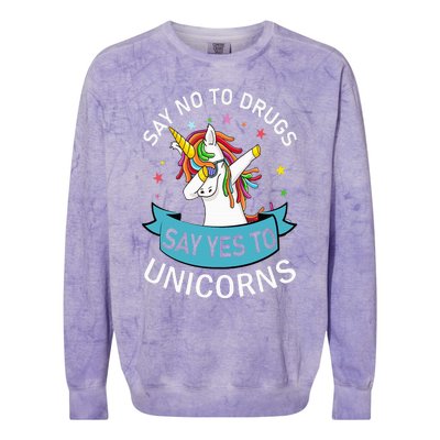 Say No To Drugs Say Yes To Unicorn Red Ribbon Week Colorblast Crewneck Sweatshirt