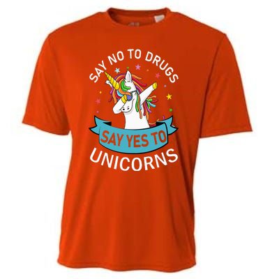 Say No To Drugs Say Yes To Unicorn Red Ribbon Week Cooling Performance Crew T-Shirt