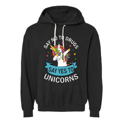 Say No To Drugs Say Yes To Unicorn Red Ribbon Week Garment-Dyed Fleece Hoodie