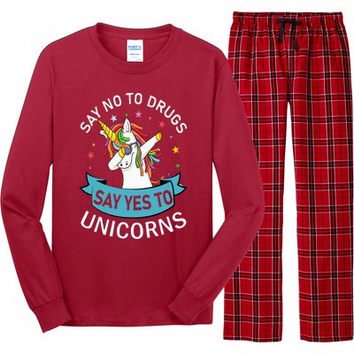 Say No To Drugs Say Yes To Unicorn Red Ribbon Week Long Sleeve Pajama Set