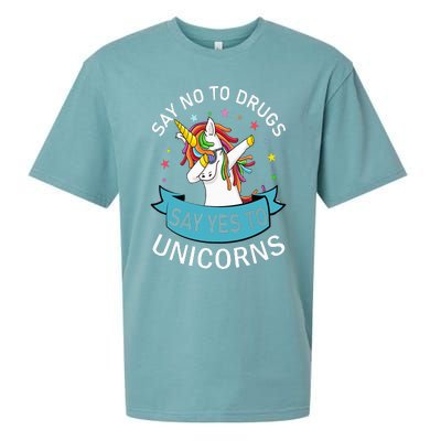 Say No To Drugs Say Yes To Unicorn Red Ribbon Week Sueded Cloud Jersey T-Shirt