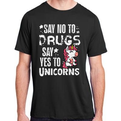 Say No To Yes To Unicorns Red Ribbon Week Awareness Adult ChromaSoft Performance T-Shirt