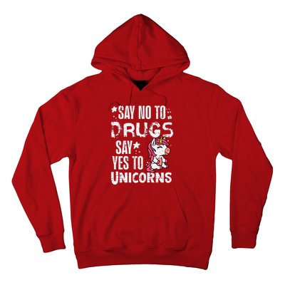 Say No To Yes To Unicorns Red Ribbon Week Awareness Hoodie