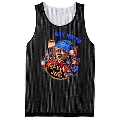 Say No To Sleep Joe, Funny AntiBiden Mesh Reversible Basketball Jersey Tank