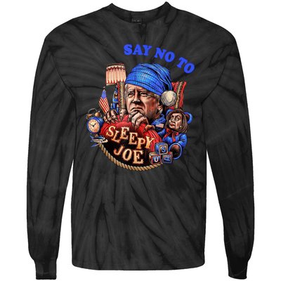 Say No To Sleep Joe, Funny AntiBiden Tie-Dye Long Sleeve Shirt