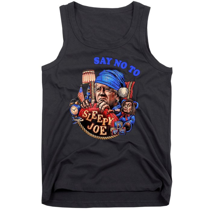 Say No To Sleep Joe, Funny AntiBiden Tank Top