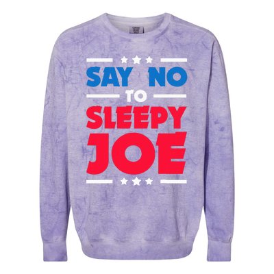 Say No To Sleepy Joe 2020 Election Trump Republican Gift Colorblast Crewneck Sweatshirt