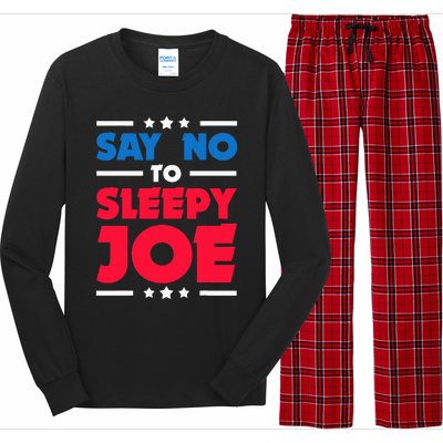 Say No To Sleepy Joe 2020 Election Trump Republican Gift Long Sleeve Pajama Set