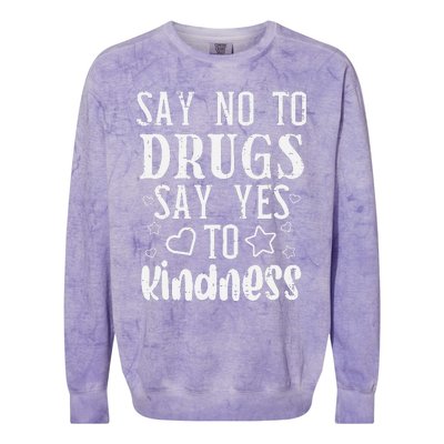 Say No To Yes To Kindness Red Ribbon Week Awareness Colorblast Crewneck Sweatshirt