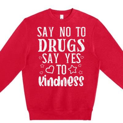 Say No To Yes To Kindness Red Ribbon Week Awareness Premium Crewneck Sweatshirt