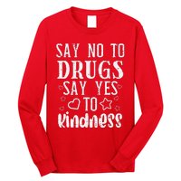 Say No To Yes To Kindness Red Ribbon Week Awareness Long Sleeve Shirt