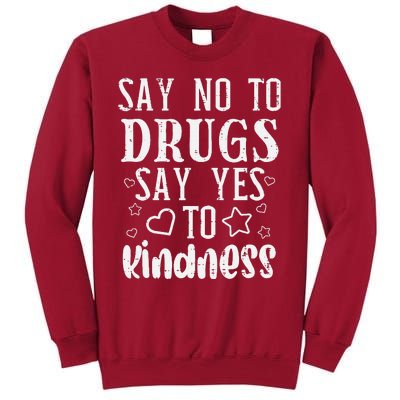 Say No To Yes To Kindness Red Ribbon Week Awareness Tall Sweatshirt