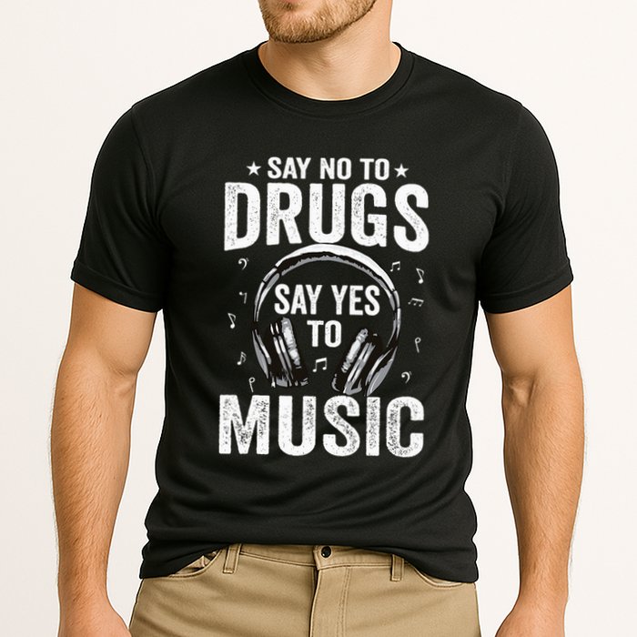Say No To Drugs Say Yes To music Anti drug Red Ribbon Week Cooling Performance Crew T-Shirt