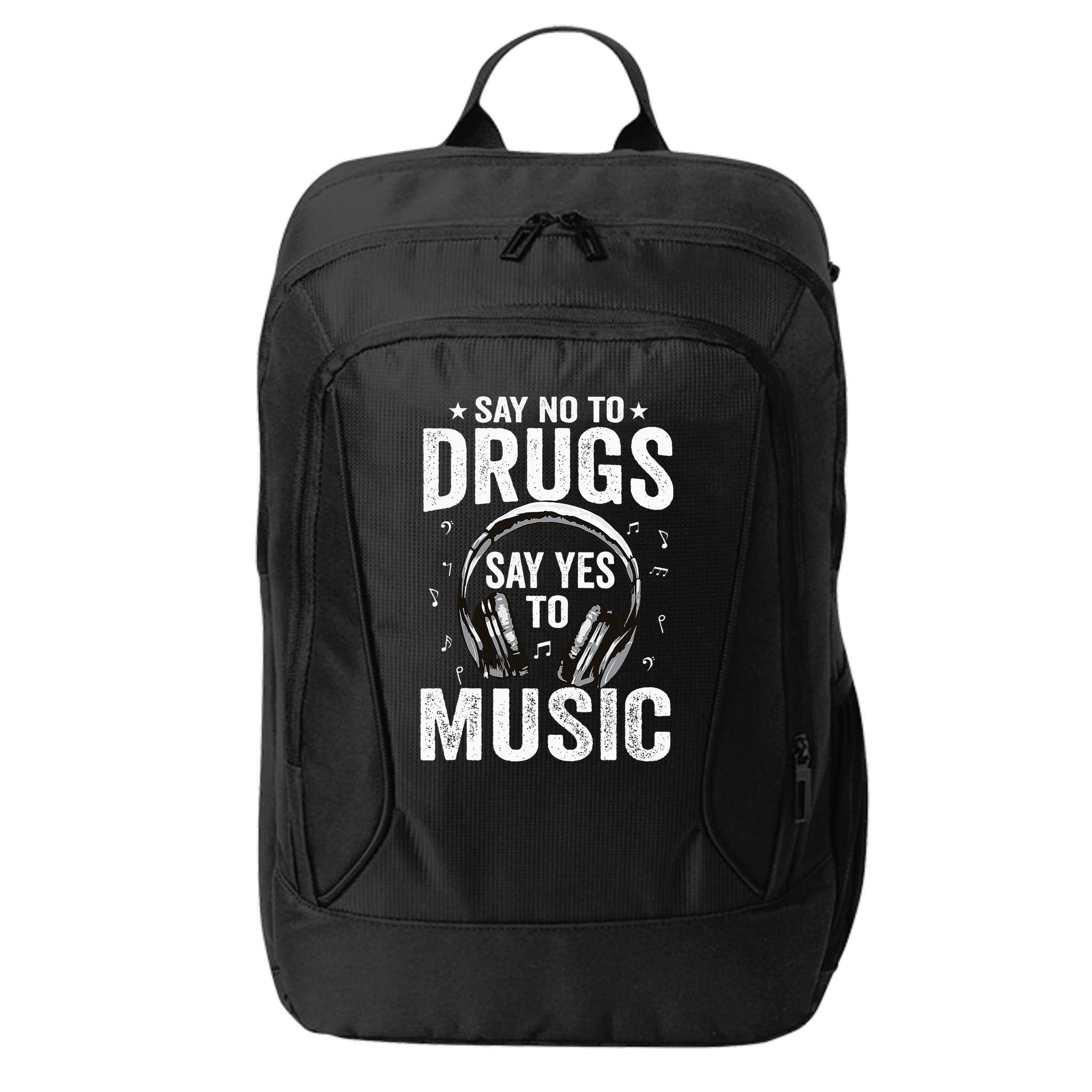 Say No To Drugs Say Yes To music Anti drug Red Ribbon Week City Backpack
