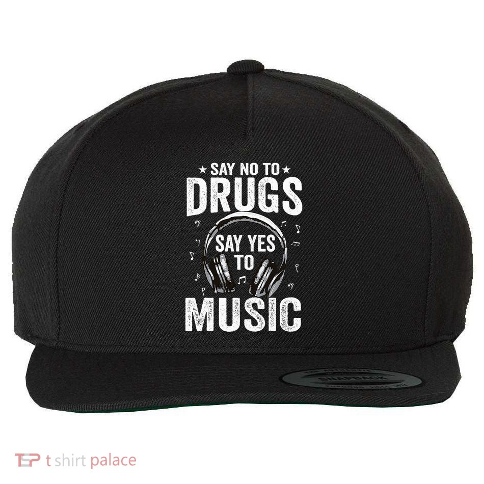 Say No To Drugs Say Yes To music Anti drug Red Ribbon Week Wool Snapback Cap