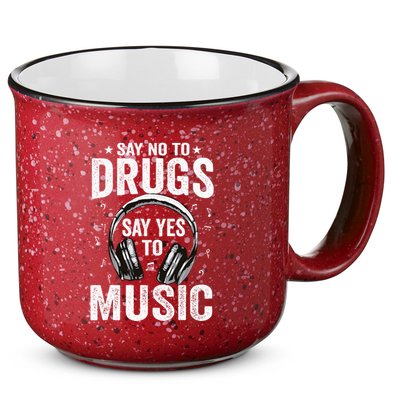 Say No To Drugs Say Yes To music Anti drug Red Ribbon Week 15oz Campfire Ceramic Mug