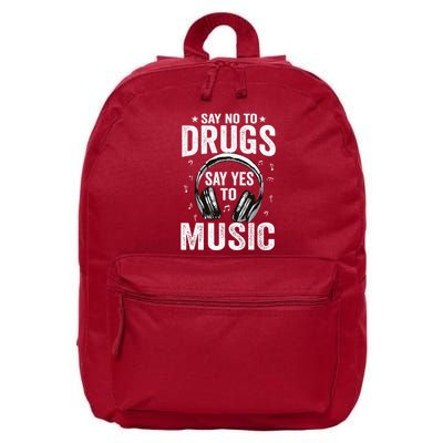 Say No To Drugs Say Yes To music Anti drug Red Ribbon Week 16 in Basic Backpack