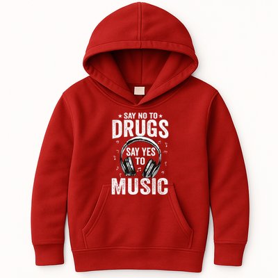 Say No To Drugs Say Yes To music Anti drug Red Ribbon Week Kids Hoodie