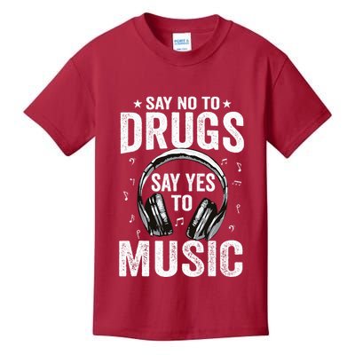 Say No To Drugs Say Yes To music Anti drug Red Ribbon Week Kids T-Shirt