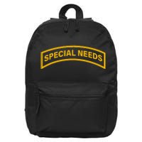 Special Needs Tab 16 in Basic Backpack