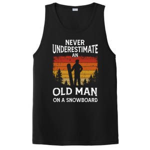 Snowboarder Never Underestimate An Old On A Snowboard Gift PosiCharge Competitor Tank