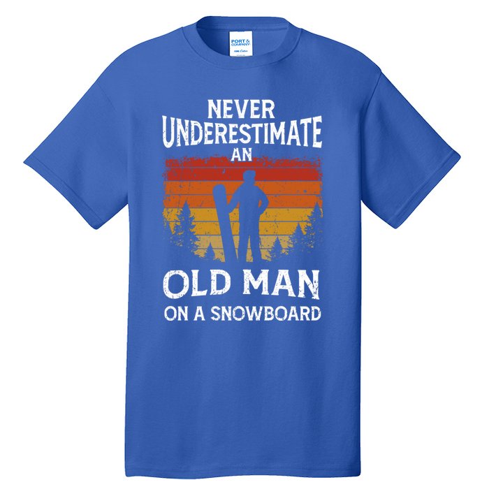 Snowboarder Never Underestimate An Old On A Snowboard Gift Tall T-Shirt