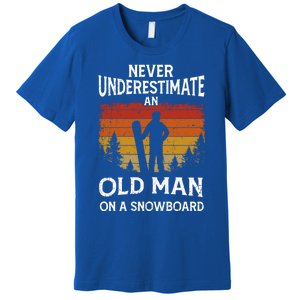 Snowboarder Never Underestimate An Old On A Snowboard Gift Premium T-Shirt