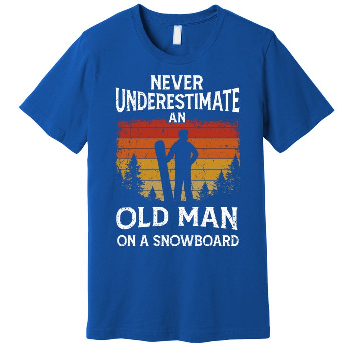 Snowboarder Never Underestimate An Old On A Snowboard Gift Premium T-Shirt