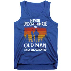 Snowboarder Never Underestimate An Old On A Snowboard Gift Tank Top