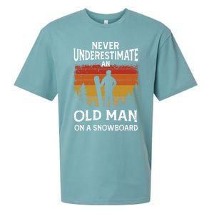 Snowboarder Never Underestimate An Old On A Snowboard Gift Sueded Cloud Jersey T-Shirt