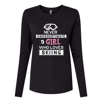 Skiing  Never Underestimate A Ski  Womens Cotton Relaxed Long Sleeve T-Shirt