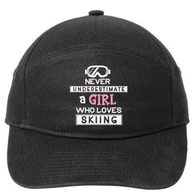 Skiing  Never Underestimate A Ski  7-Panel Snapback Hat
