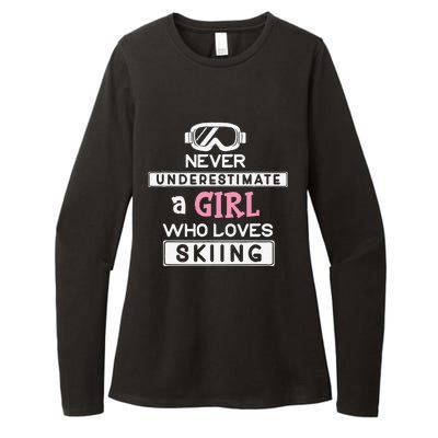 Skiing  Never Underestimate A Ski  Womens CVC Long Sleeve Shirt