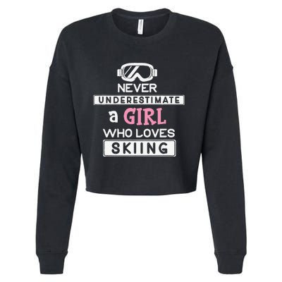 Skiing  Never Underestimate A Ski  Cropped Pullover Crew