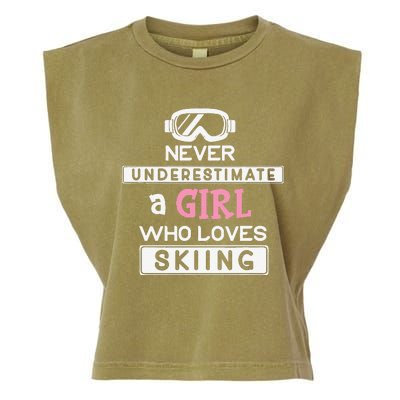 Skiing  Never Underestimate A Ski  Garment-Dyed Women's Muscle Tee