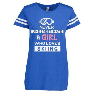 Skiing  Never Underestimate A Ski  Enza Ladies Jersey Football T-Shirt