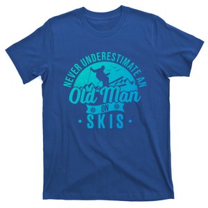 Ski Never Underestimate An Old On Skis Funny Skiing Gift T-Shirt