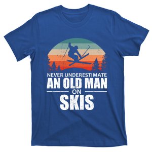 Skier Never Underestimate An Old On Skis Funny Gift T-Shirt