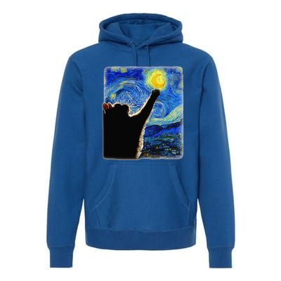 Starry Night Vincent Van Gogh Famous Painting Black Cats Premium Hoodie