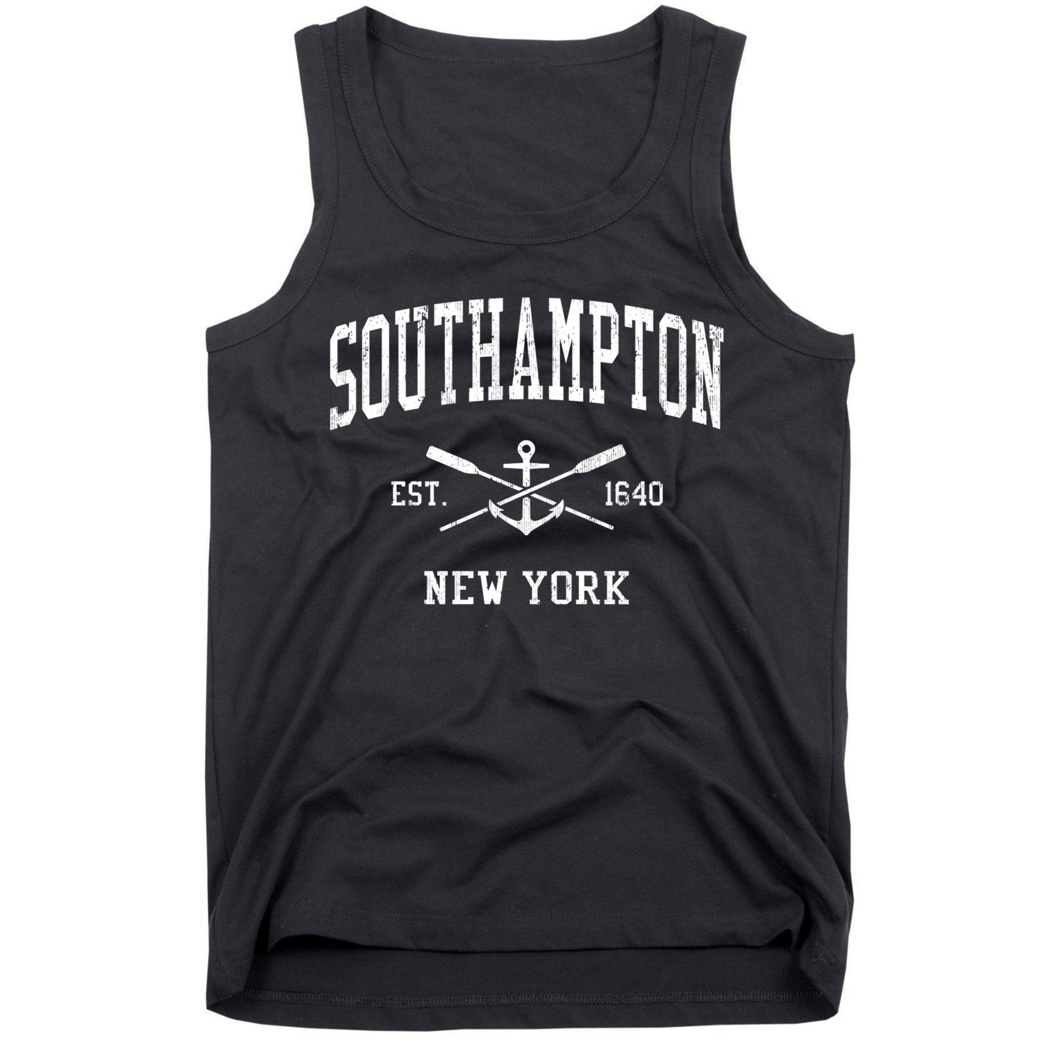 Southampton Ny Vintage Crossed Oars And Boat Anchor Sports Cool Gift Tank Top