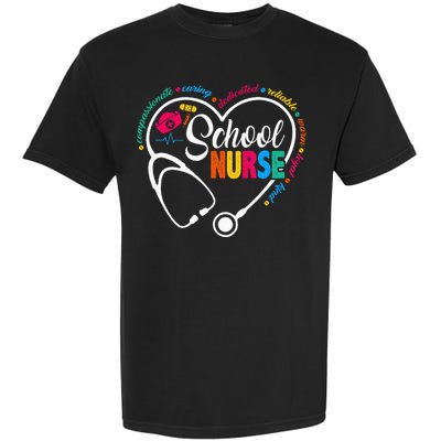 School Nurse Vintage Love Heart Nurse Life Garment-Dyed Heavyweight T-Shirt