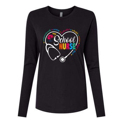 School Nurse Vintage Love Heart Nurse Life Womens Cotton Relaxed Long Sleeve T-Shirt