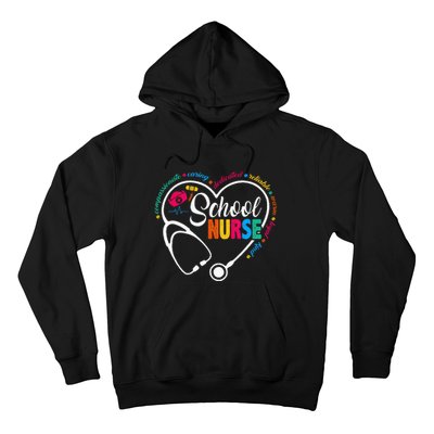 School Nurse Vintage Love Heart Nurse Life Hoodie