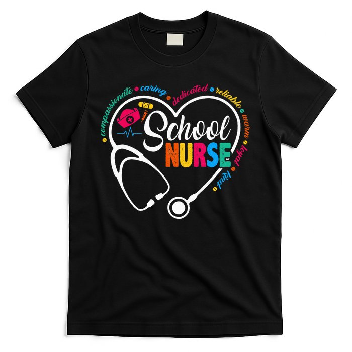 School Nurse Vintage Love Heart Nurse Life T-Shirt