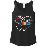 School Nurse Vintage Love Heart Nurse Life Ladies Essential Tank