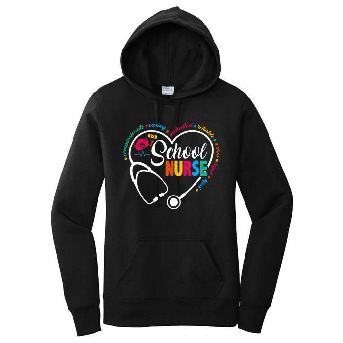 School Nurse Vintage Love Heart Nurse Life Women's Pullover Hoodie