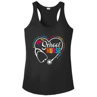 School Nurse Vintage Love Heart Nurse Life Ladies PosiCharge Competitor Racerback Tank