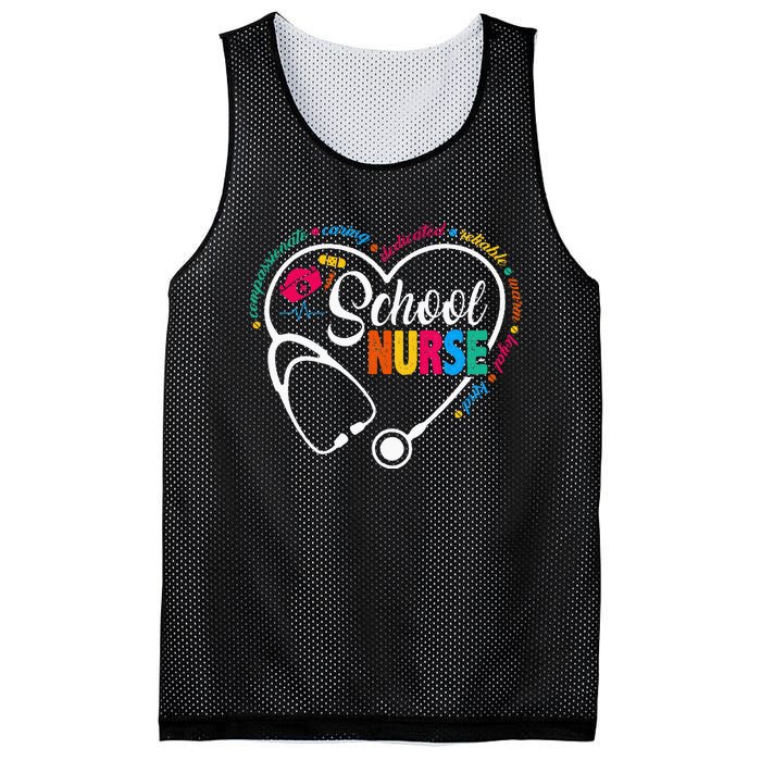 School Nurse Vintage Love Heart Nurse Life Mesh Reversible Basketball Jersey Tank