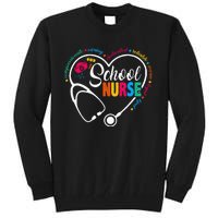 School Nurse Vintage Love Heart Nurse Life Tall Sweatshirt